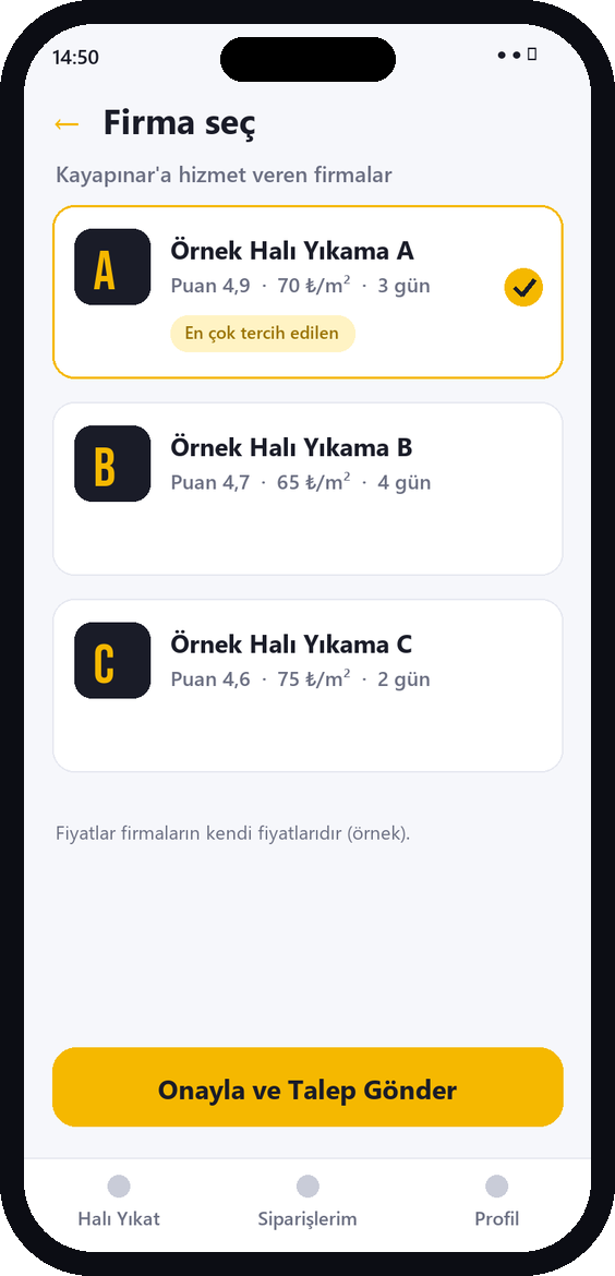 2. Firmanı seç